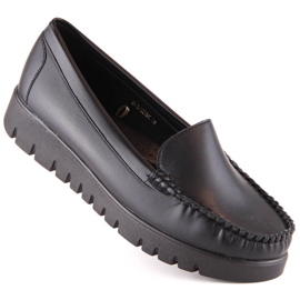 Mocasini de dama pe platforma neagra Potocki YQ21020 negru 1