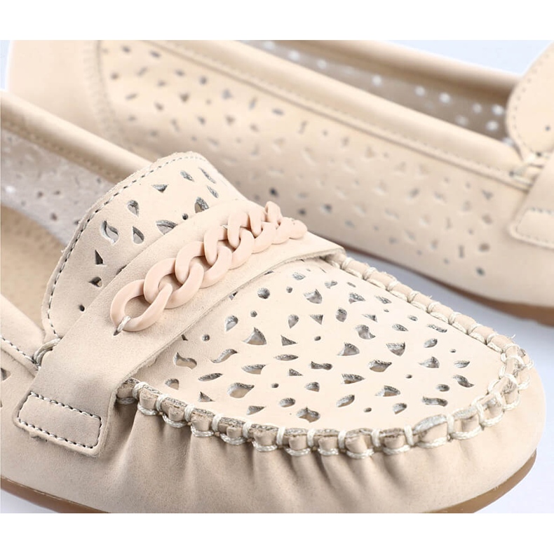 Mocasini confortabili de dama ajurati Rieker 40068-60 bej 2