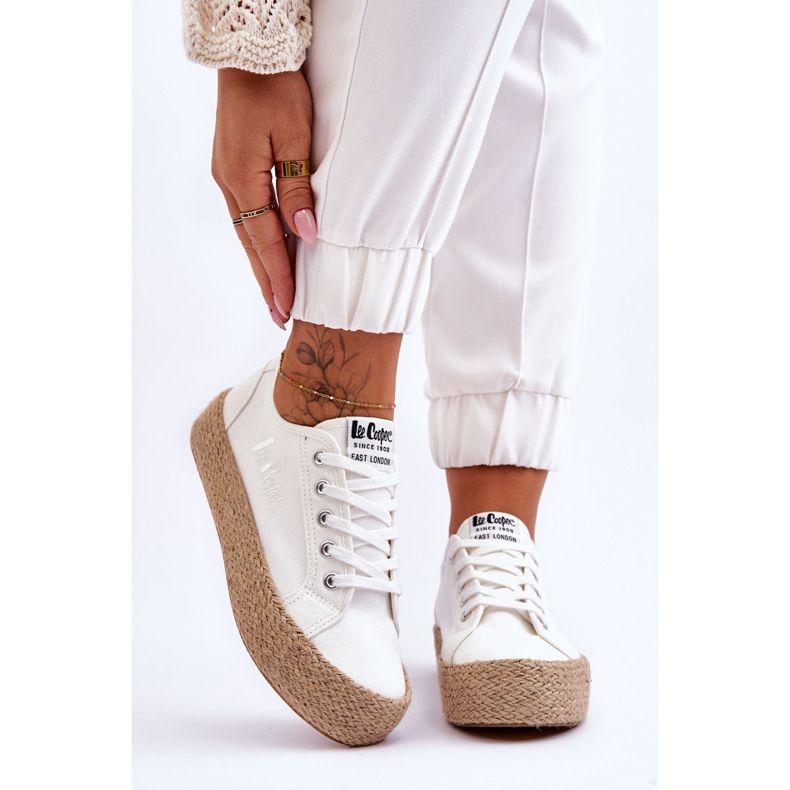 Pantofi împletit la modă Lee Cooper LCW-23-31-1796L Alb 1