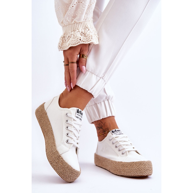 Pantofi împletit la modă Lee Cooper LCW-23-31-1796L Alb 2