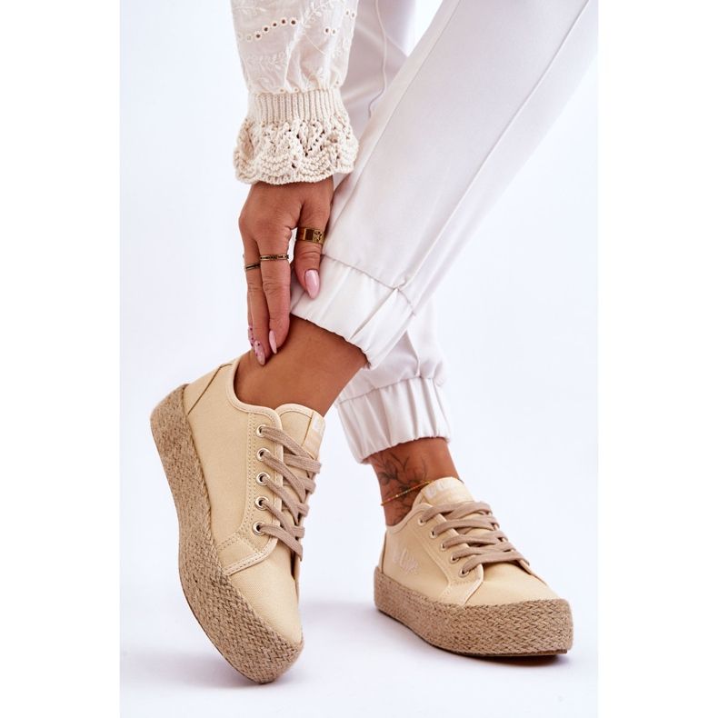 Pantofi împletit la modă Lee Cooper LCW-23-31-1795L Bej 2