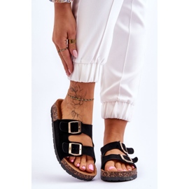 Sandale Damă Slip-on Pe Talpă De Plută Cortina Neagră negru 1