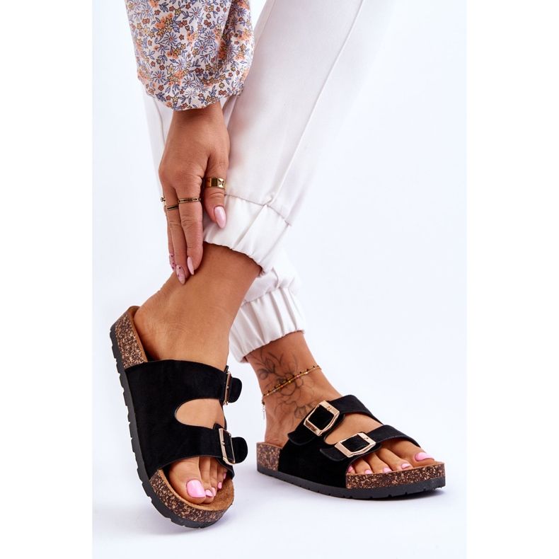 Sandale Damă Slip-on Pe Talpă De Plută Cortina Neagră negru 2