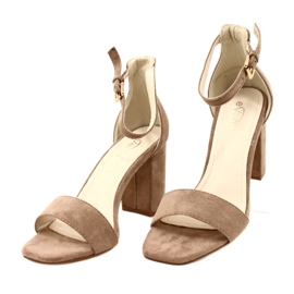 Evento Sandale bej cu toc înalt 23SD35-5560 2
