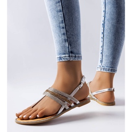 BM Sandale argintii decorate cu strasuri Lampron 1