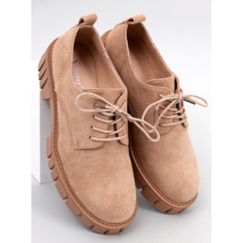 BM Mocasini Amparo Kaki din piele intoarsa cu platforma bej 2