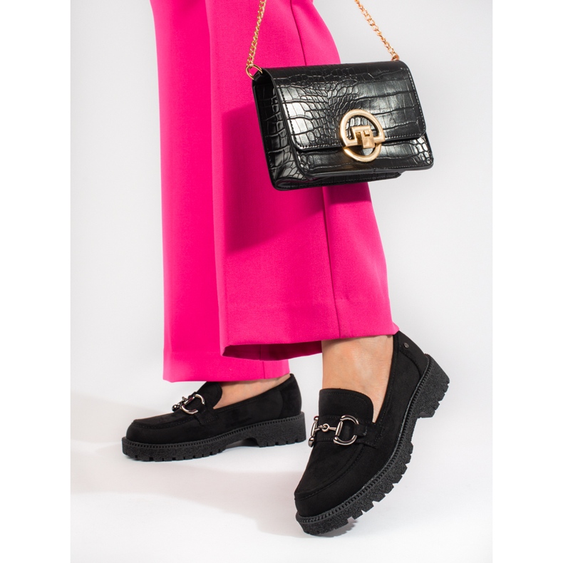 W. Potocki Mocasini negri din piele intoarsa de la Potocki negru 1