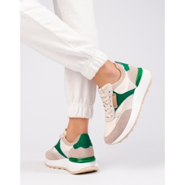 Pantofi sport bej cu platformă înaltă de la Shelovet 1