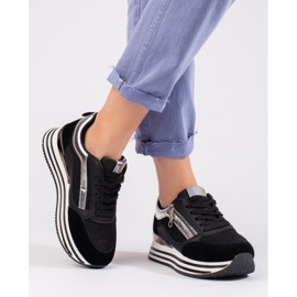 Tenisi negri pe platforma Shelovet negru 2