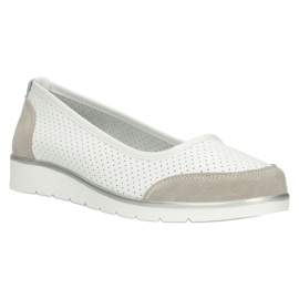 Balerini dama din piele ajurata Filippo Dp4524/23 alb 5