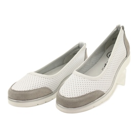 Balerini dama din piele ajurata Filippo Dp4524/23 alb 2