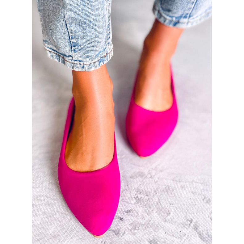 Seastar Balerini Keys Fuchsia branț din piele roz 1