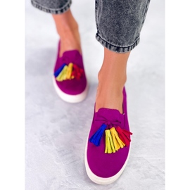 BM Tenisi de primavara Salma Fuchsia cu ciucuri roz 1