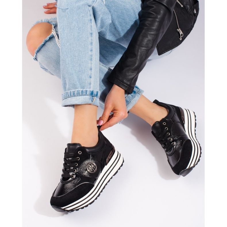 W. Potocki Tenisi negri Potocki pentru damă negru 1