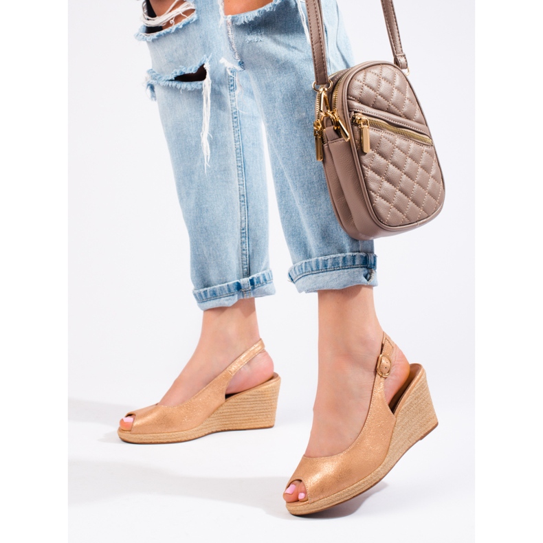 W. Potocki Sandale cu pană elegante de la Potocki bej 1