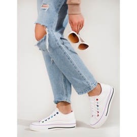 Tenisi dama platforma Shelovet alb 1