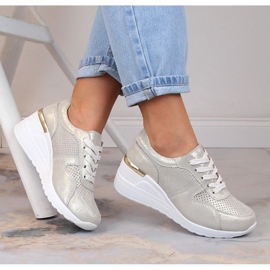 Pantofi comozi din piele cu pană aurii S.Barski LR29525 de aur 1 Pantofi comozi din piele cu pană aurii S.Barski LR29525 de aur 1