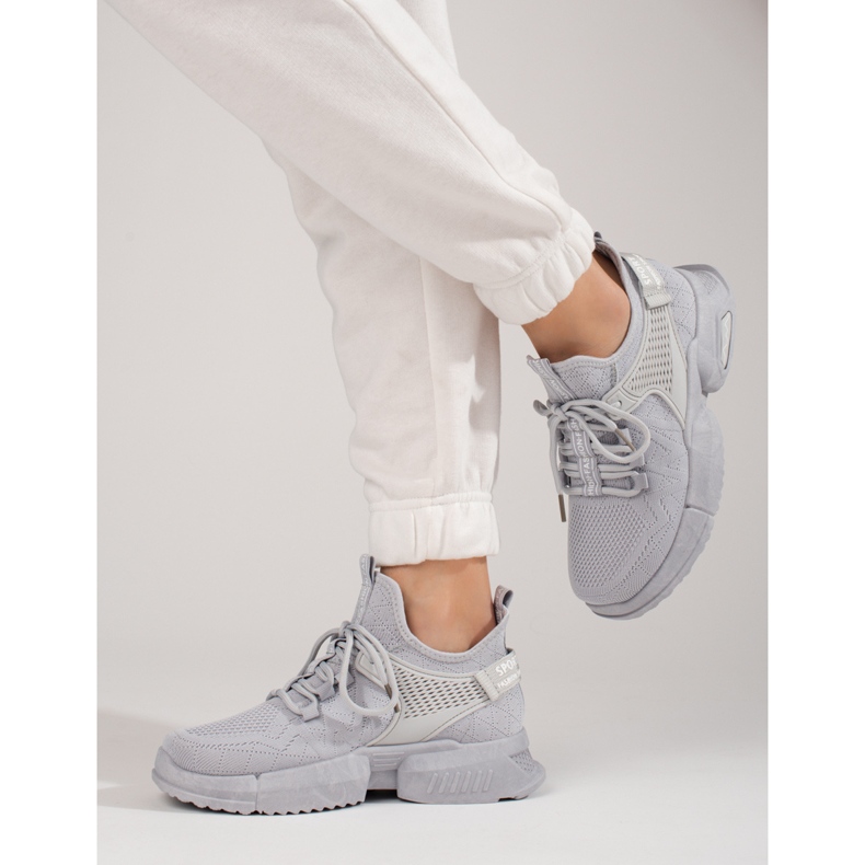 Tenisi ajurati Shelovet gri pentru dama 1