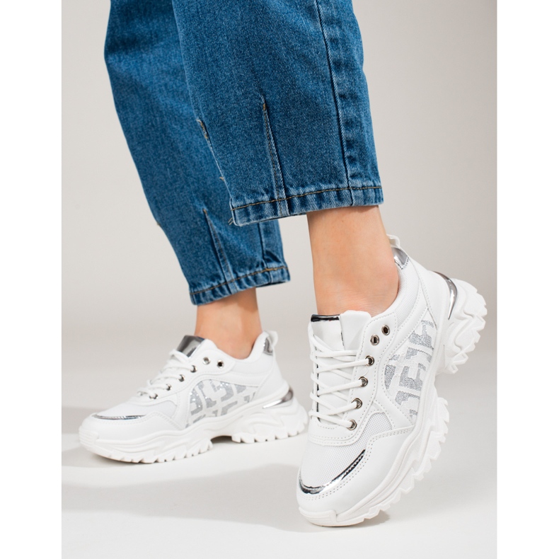 Pantofi sport Shelovet albi confortabili 1