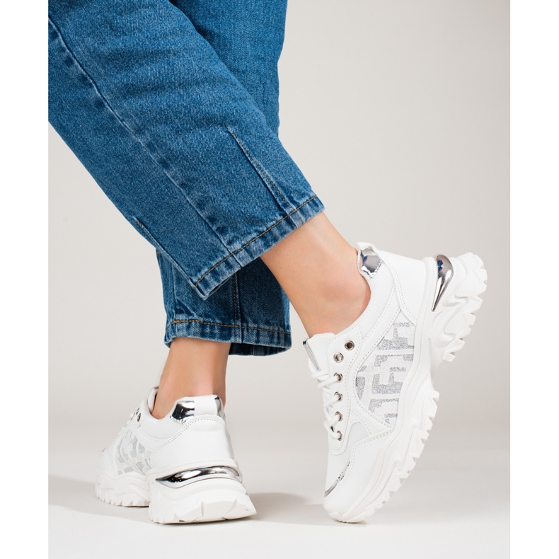 Pantofi sport Shelovet albi confortabili 2