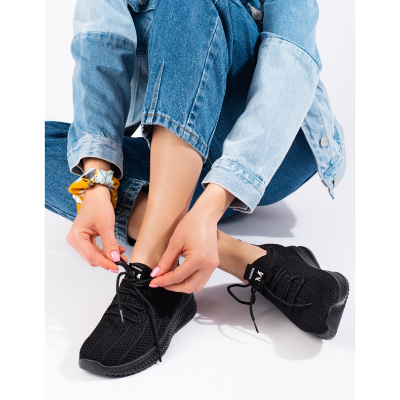 Pantofi sport de dama din material textil usor Shelovet negru 1