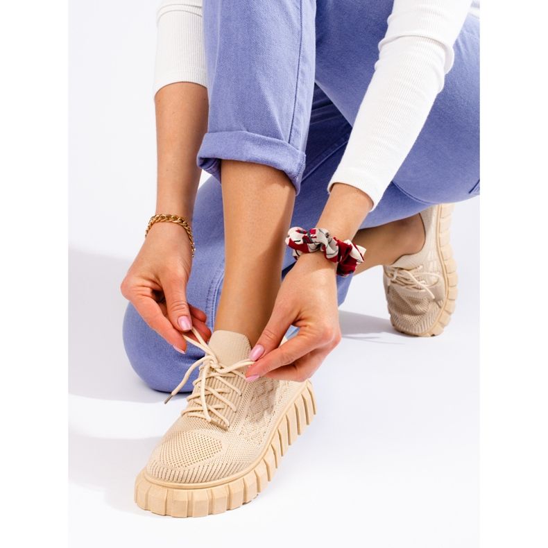 Pantofi sport bej Shelovet de dama 1