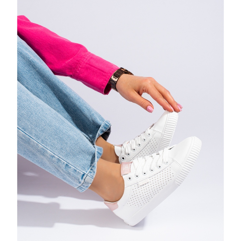 Tenisi Big Star de damă albi ajurati HH274073 2