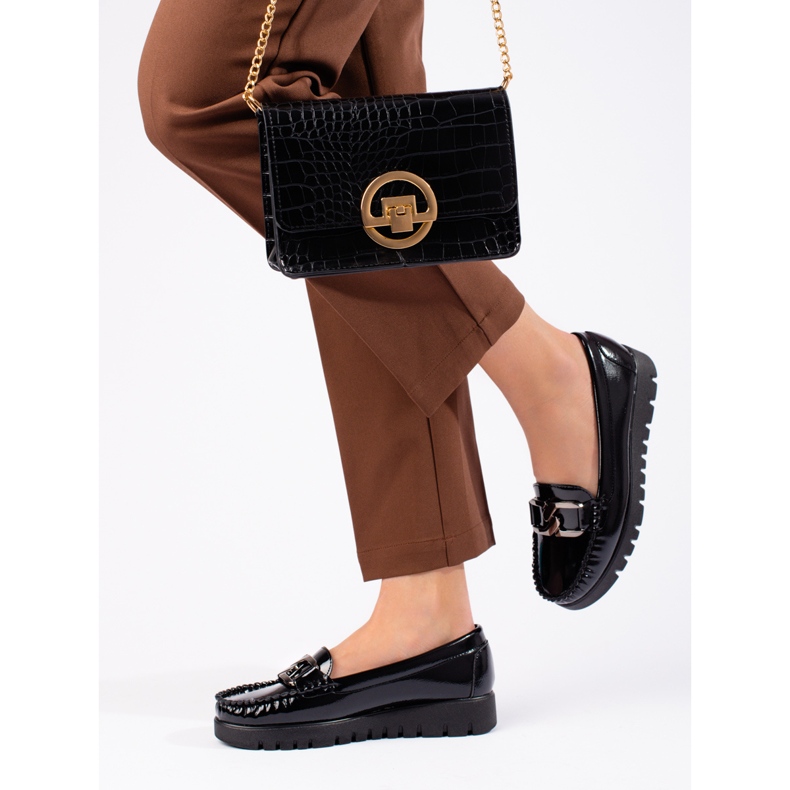 W. Potocki Mocasini de dama lacuiti Potocki negri negru 2