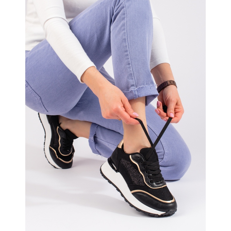 Tenisi dama platforma Shelovet negri negru 1