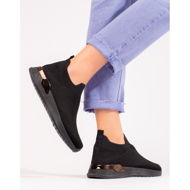 Pantofi sport negri ușori din material textil Shelovet negru 1