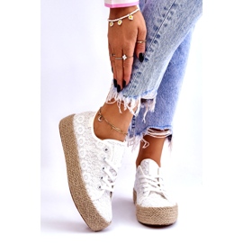 Pantofi de damă cu platformă împletită Big Star LL274199 alb 1