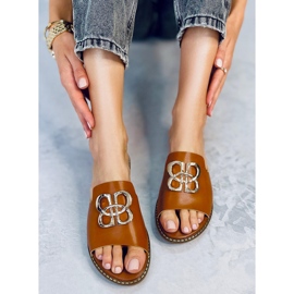 Papuci de dama Ebony Camel maro 1