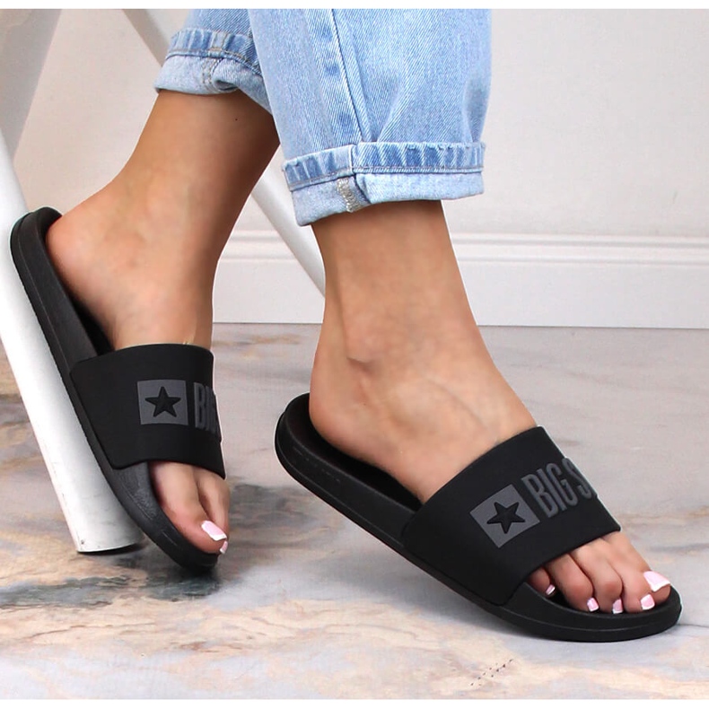 Papuci dama negri pentru piscina Big Star FF274A200 negru 1