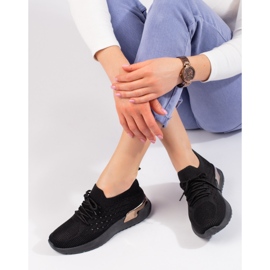 Pantofi sport negri ajurati Shelovet negru 1