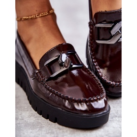 Sergio Leone Mocasini Lacuiti Pe Platforma Kjersti Burgundia roșu 4