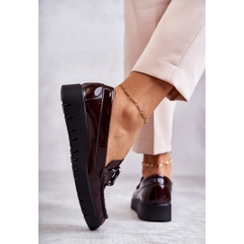 Sergio Leone Mocasini Lacuiti Pe Platforma Kjersti Burgundia roșu 5