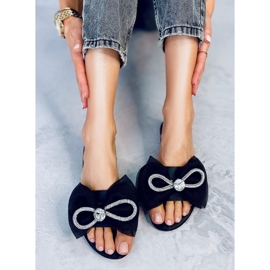 BM Monique Papuci negri cu fundă negru 2 BM Monique Papuci negri cu fundă negru 2