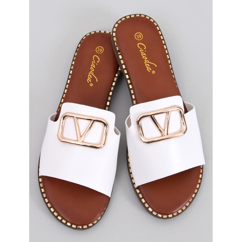 BM papuci de dama Tonya White alb 1