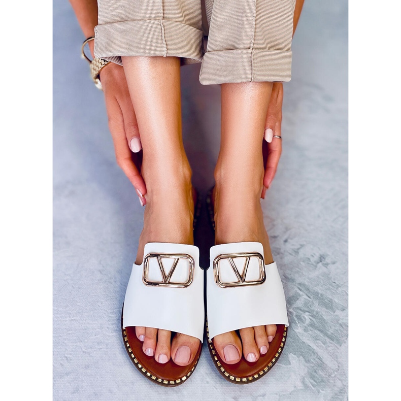 BM papuci de dama Tonya White alb 2