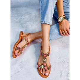 BM Sandale cu margele Jolene Orange portocale 2 BM Sandale cu margele Jolene Orange portocale 2