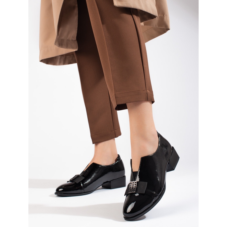 W. Potocki Pantofi cu toc elegant lacuiti Potocki negri negru 1