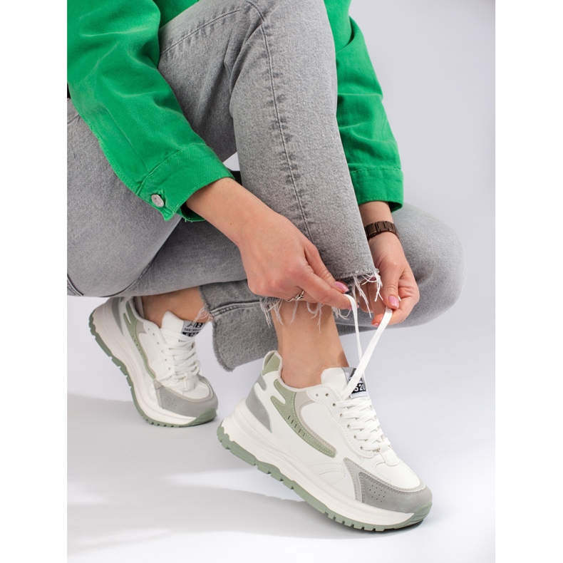 Adidași de damă pe talpă groasă Shelovet alb 1