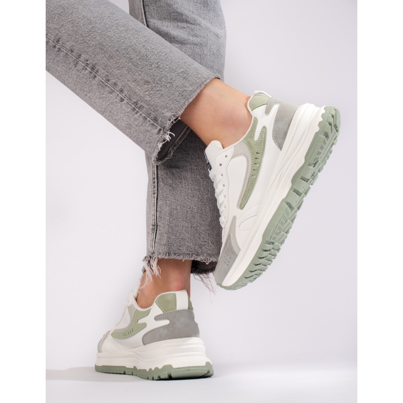 Adidași de damă pe talpă groasă Shelovet alb 2