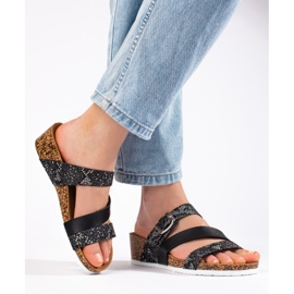 W. Potocki Papuci de damă cu pană joasă Potocki negru 1 W. Potocki Papuci de damă cu pană joasă Potocki negru 1