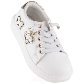 Evento Pantofi sport slip-on pentru fete albi Miss❤E 1
