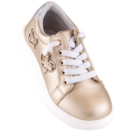 Evento Pantofi slip-on pentru fete aurii metalici Miss❤E de aur 1