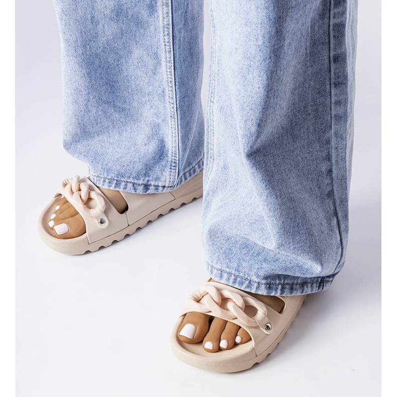 Sandale Étoile din cauciuc bej 1