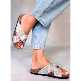 BM Rezai Tobogane albe din plută cu margele 1