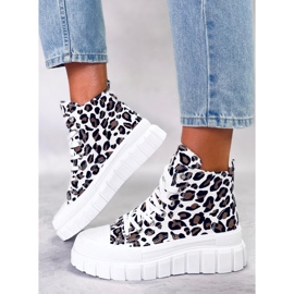 Tenisi înalți cu leopard leopard alb 2