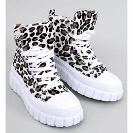Tenisi înalți cu leopard leopard alb 4